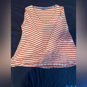 Joules red and white striped top in size 10. Adorable and flattering.